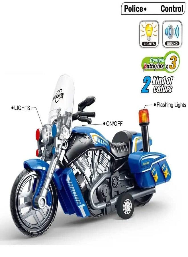 Fezeedi Blue Diecast Motorcycle Toy Bike Scale Model,Pull Back Vehicles Alloy Simulation Superbike with Lights and Sound Also for Car Dashboard,Kids,Adult (Multi Color) - Image 2